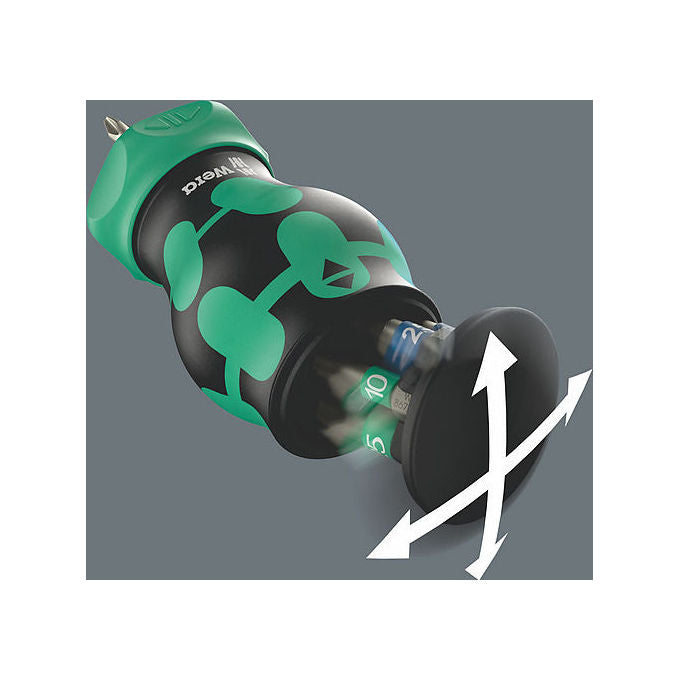 Wera 05004186001 Bicycle Set 5 Set di bit 7 pezzi con cricchetto e portainserti magnetico colore Nero-Verde