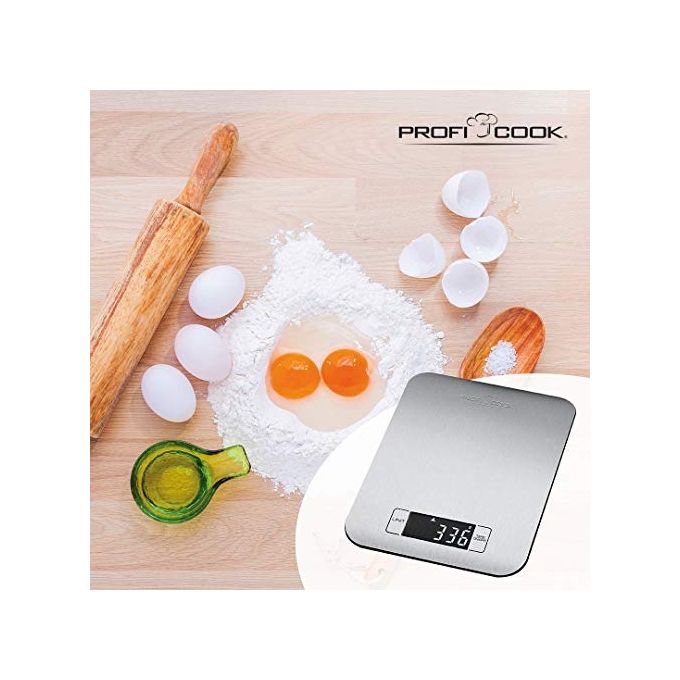 Proficook PC-KW 1061 Bilancia da Cucina Elettronica Nero-Acciaio Inossidabile Rettangolo