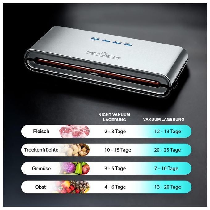 ProfiCook VK1080 PC-VK 1080 Macchina per Sottovuoto 120 W Acciaio Inox colore Nero