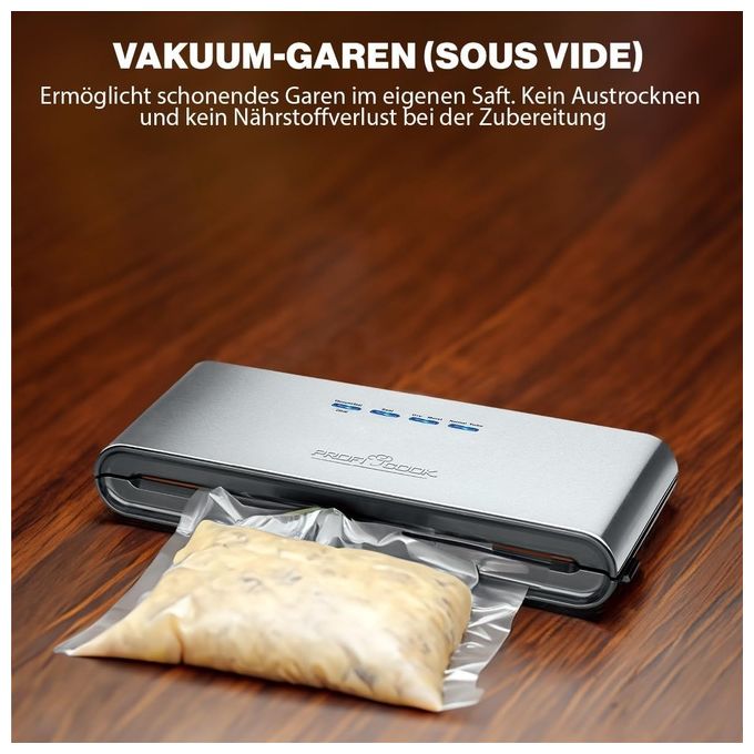 ProfiCook VK1080 PC-VK 1080 Macchina per Sottovuoto 120 W Acciaio Inox colore Nero