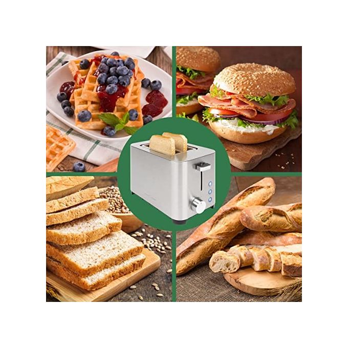 ProfiCook PC-TA 1251 Tostapane 2 Fette 750 W Fessure Extra Large Scongelamento Riscaldamento colore Acciaio Inox