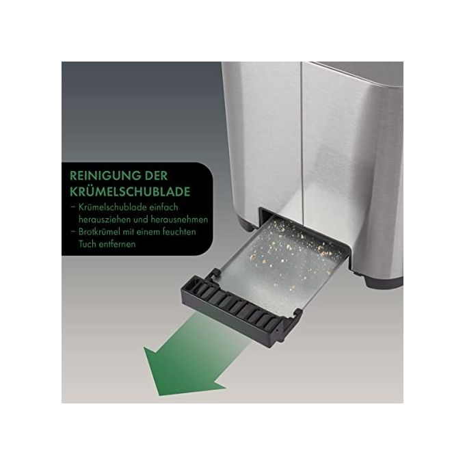 ProfiCook PC-TA 1251 Tostapane 2 Fette 750 W Fessure Extra Large Scongelamento Riscaldamento colore Acciaio Inox