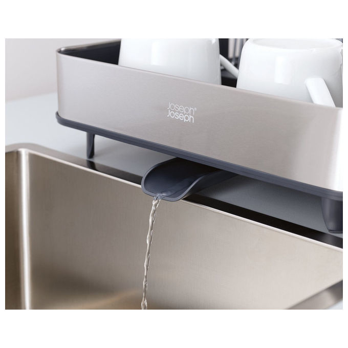 Joseph Joseph 5028420001891 Extend Scolapiatti Estensibile con Vassoio per Posate Sistema di Drenaggio Regolabile colore Grigio
