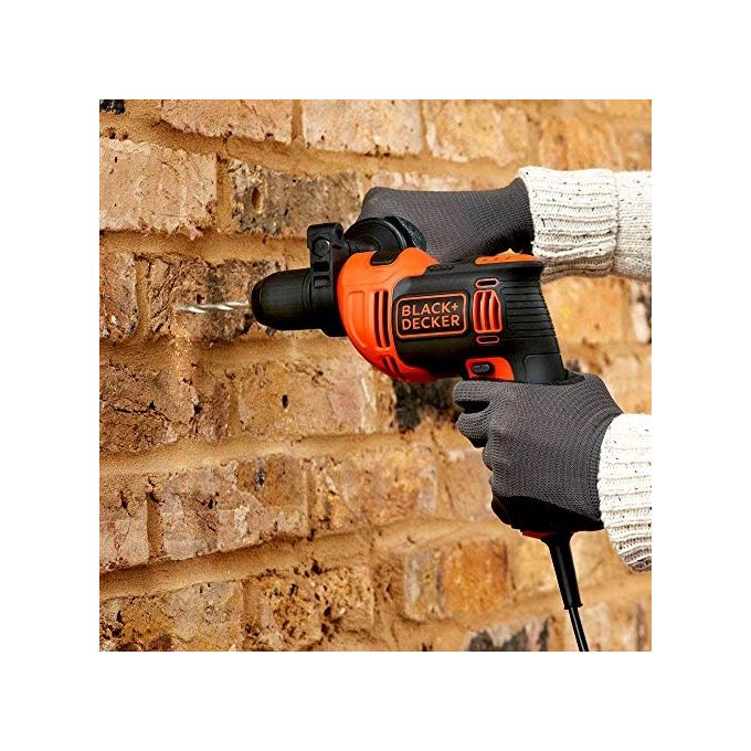 BLACK+DECKER BEH550-QS Trapano a Percussione 550 W Velocita' Variabile Mandrino 13 mm Impugnatura Laterale inclusa colore Nero