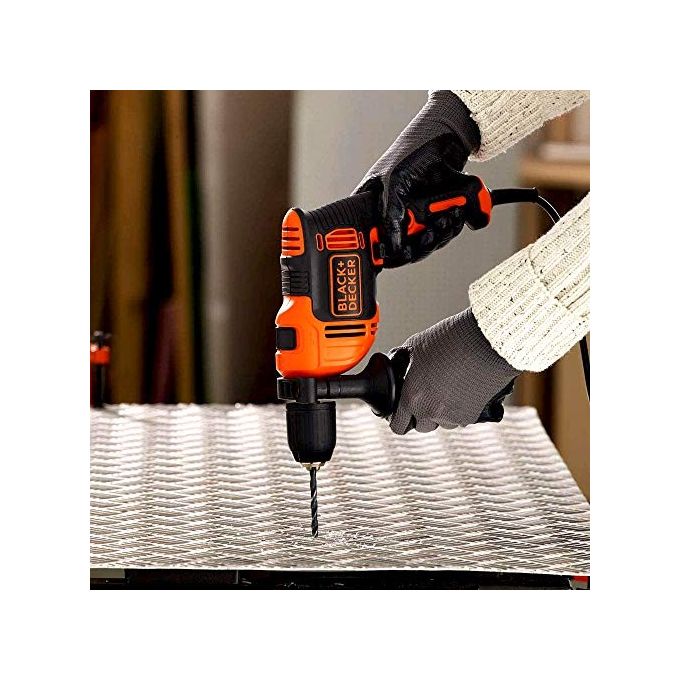 BLACK+DECKER BEH550-QS Trapano a Percussione 550 W Velocita' Variabile Mandrino 13 mm Impugnatura Laterale inclusa colore Nero