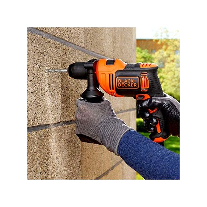 BLACK+DECKER BEH550-QS Trapano a Percussione 550 W Velocita' Variabile Mandrino 13 mm Impugnatura Laterale inclusa colore Nero