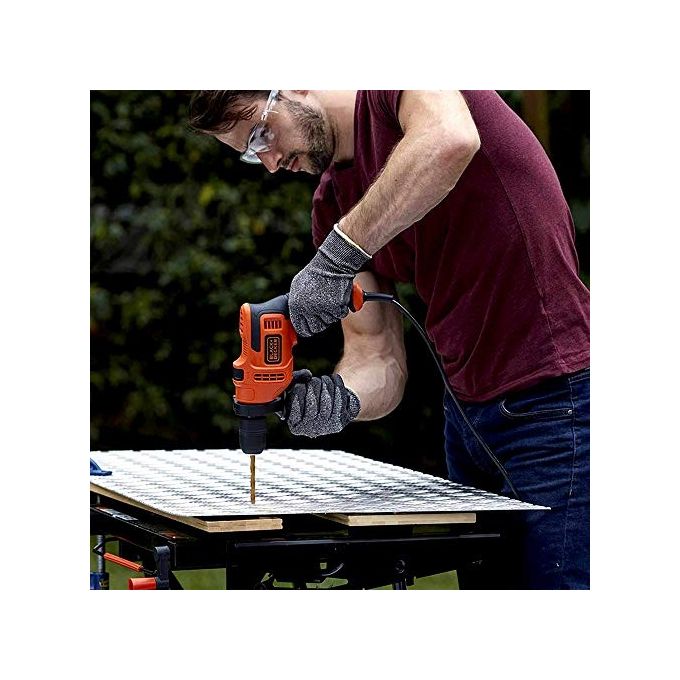 BLACK+DECKER BEH550-QS Trapano a Percussione 550 W Velocita' Variabile Mandrino 13 mm Impugnatura Laterale inclusa colore Nero