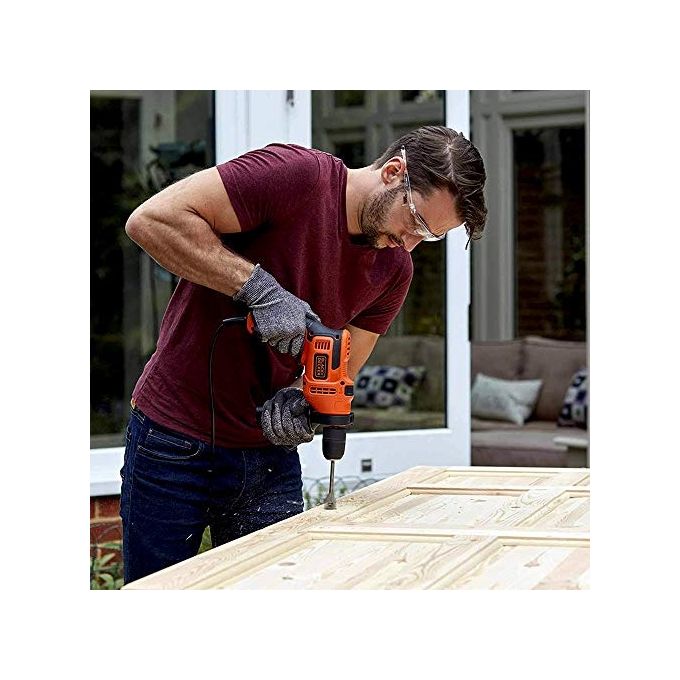 BLACK+DECKER BEH550-QS Trapano a Percussione 550 W Velocita' Variabile Mandrino 13 mm Impugnatura Laterale inclusa colore Nero
