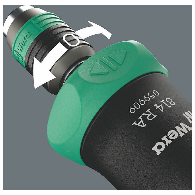 Wera 5051535001 Kraftform Kompakt Pistol RA-R 1 Cacciavite con punte multiple 6 pz inserti 1-4'' PH1 PH2 colore Nero Verde