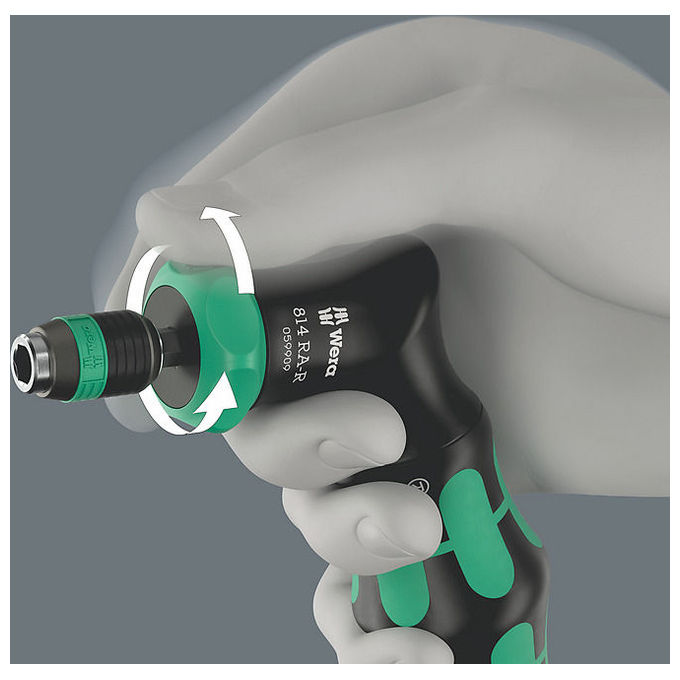 Wera 5051535001 Kraftform Kompakt Pistol RA-R 1 Cacciavite con punte multiple 6 pz inserti 1-4'' PH1 PH2 colore Nero Verde