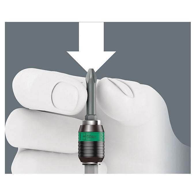 Wera 5051535001 Kraftform Kompakt Pistol RA-R 1 Cacciavite con punte multiple 6 pz inserti 1-4'' PH1 PH2 colore Nero Verde