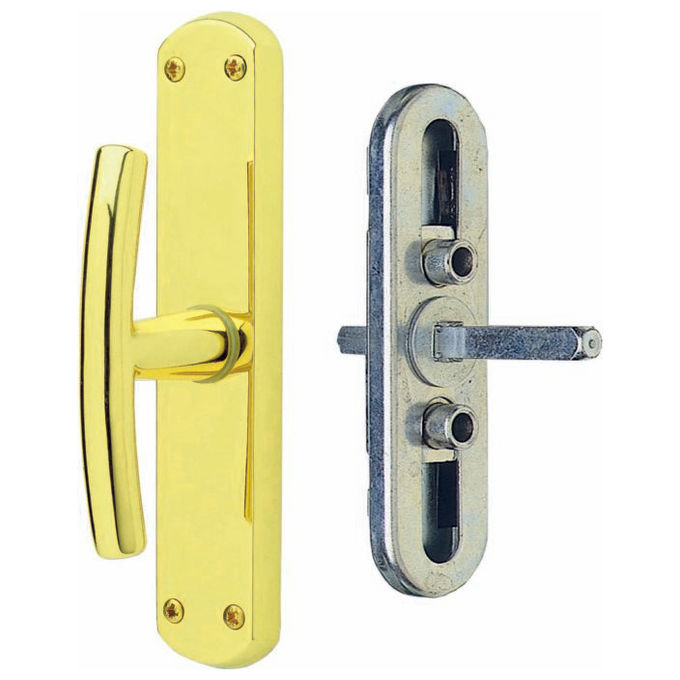 Ghidini 0910132 Milena Cremonese su Placca Finestra Attacco EZ Q7 Ottone 180x38 mm colore Lucido