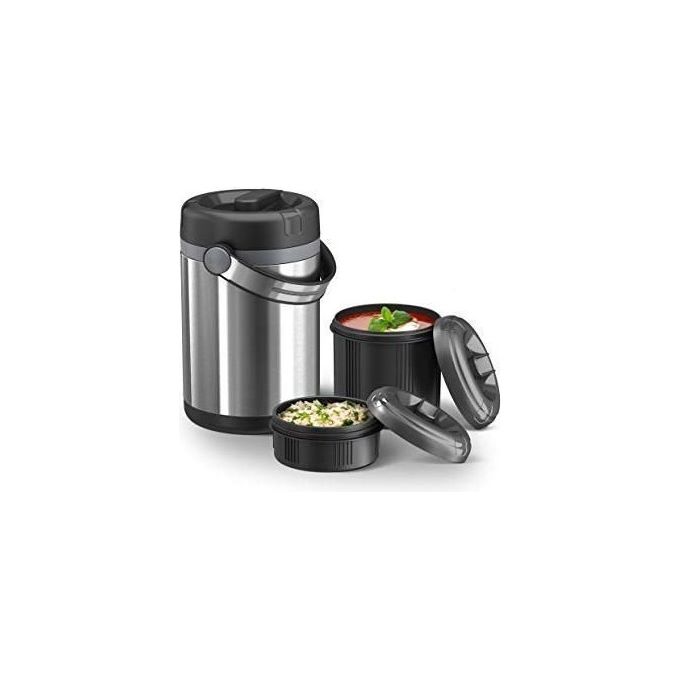 Emsa Mobility Portavivande Termico Acciaio Inox 1,7 Litri Nero-Antracite