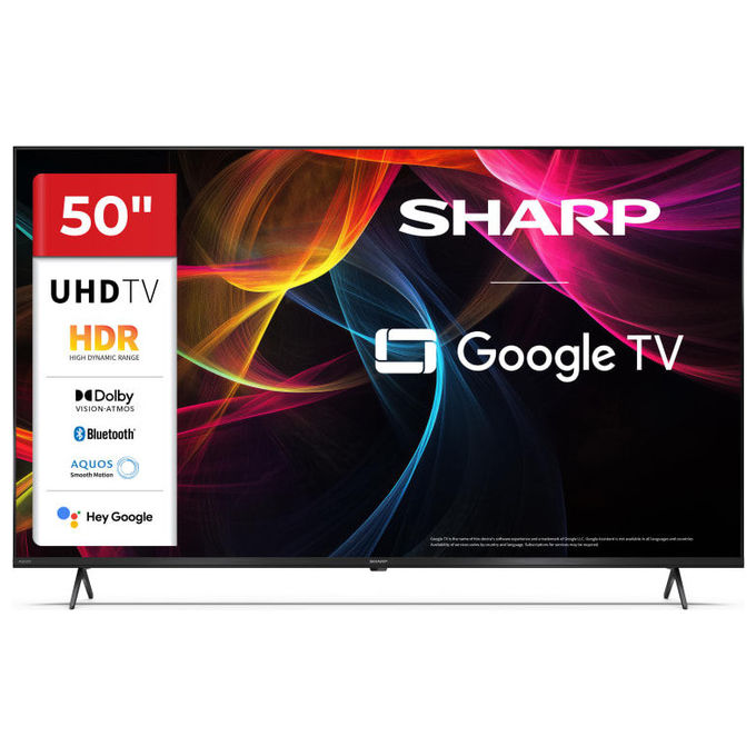 Sharp, TV 50 pollici UHD 4K Google TV, Nero