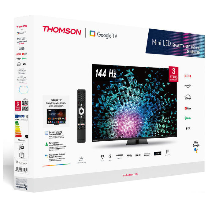 Thomson Tv Mini Led Google Tv 50 Pollici 50MG7C15 4K Hdr10 Nero