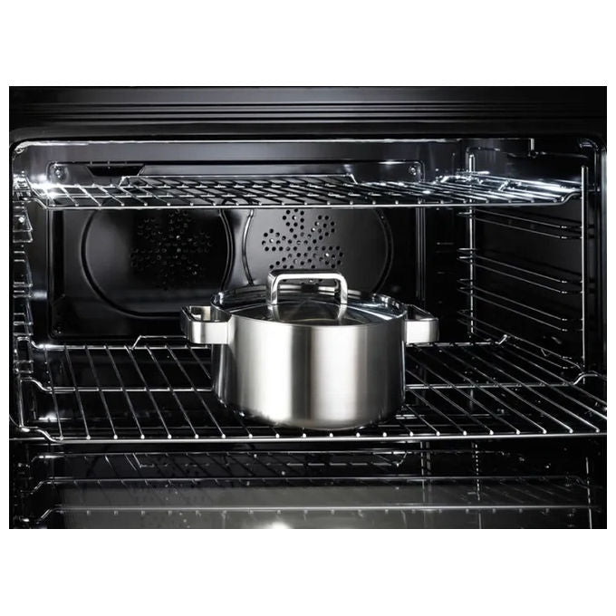La Germania AMN765GXT Cucina Gas 5 Fuochi Forno Gas Ventilato 56 L Classe A+ Bruciatore Wok (94.5x69.5x60 cm) colore Acciaio Inox