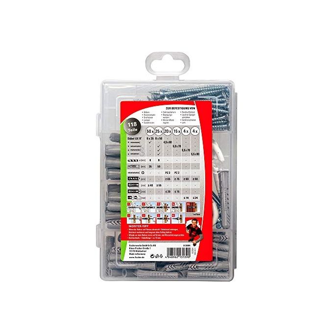 Fischer MeisterBox Confezione con Assortimento Viti e Ganci UX