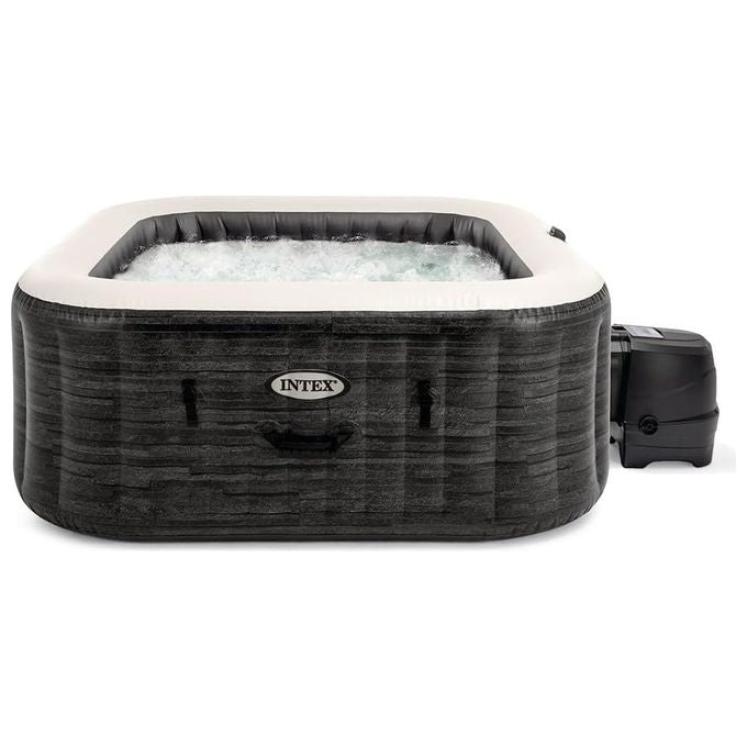 Intex 28452NP PureSpa Greystone Deluxe Idromassaggio Gonfiabile 6 Posti 170 Getti 196x196x71 cm colore Grigio