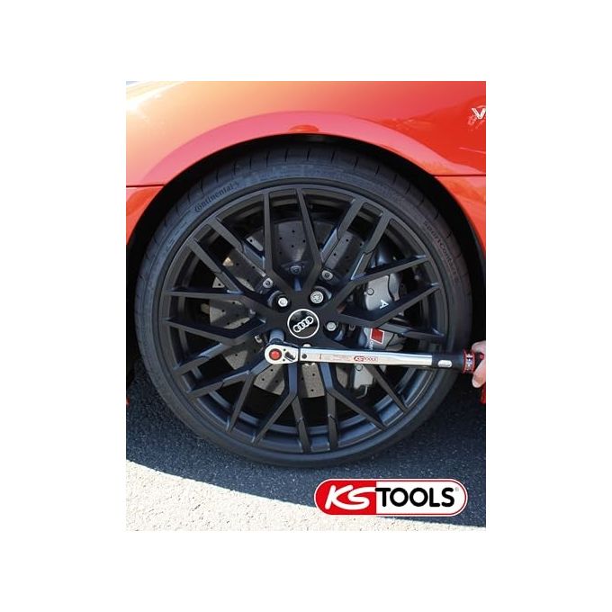 KS TOOLS 516.6542 ERGOTORQUE Chiave dinamometrica 1-2 pollice con testa a cricco reversibile 40-200 Nm colore Rosso