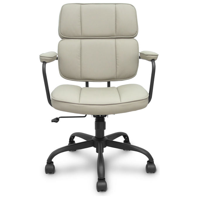 Piqueras y Crespo OPTI518 Sedia Operativa Ecopelle Braccioli Fissi Meccanismo Oscillante Ruote Nylon colore Beige