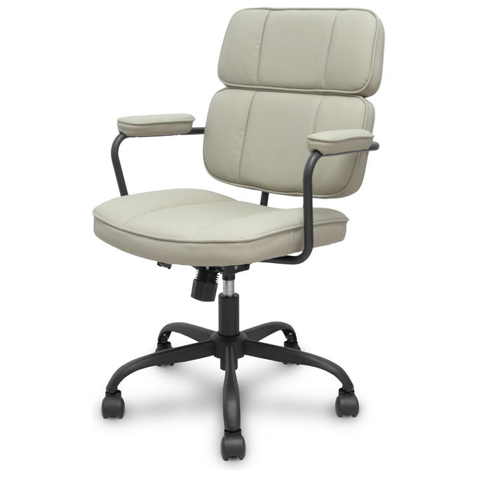 Piqueras y Crespo OPTI518 Sedia Operativa Ecopelle Braccioli Fissi Meccanismo Oscillante Ruote Nylon colore Beige