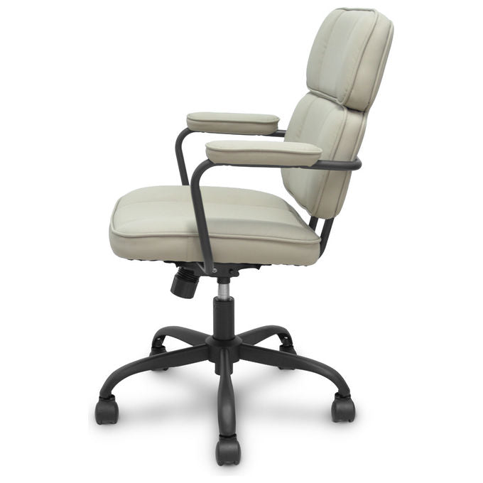 Piqueras y Crespo OPTI518 Sedia Operativa Ecopelle Braccioli Fissi Meccanismo Oscillante Ruote Nylon colore Beige