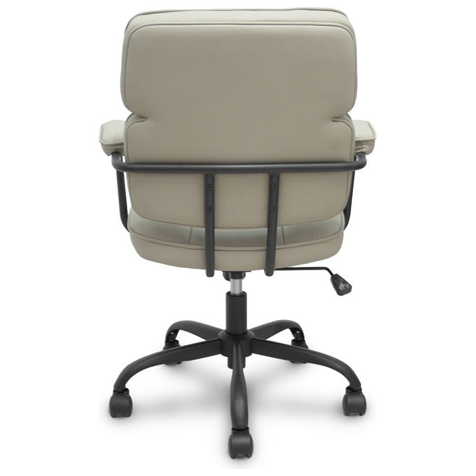 Piqueras y Crespo OPTI518 Sedia Operativa Ecopelle Braccioli Fissi Meccanismo Oscillante Ruote Nylon colore Beige