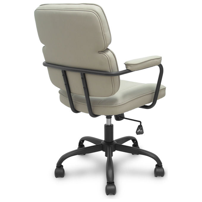 Piqueras y Crespo OPTI518 Sedia Operativa Ecopelle Braccioli Fissi Meccanismo Oscillante Ruote Nylon colore Beige
