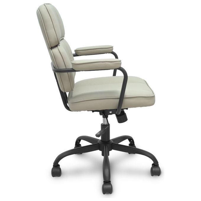 Piqueras y Crespo OPTI518 Sedia Operativa Ecopelle Braccioli Fissi Meccanismo Oscillante Ruote Nylon colore Beige