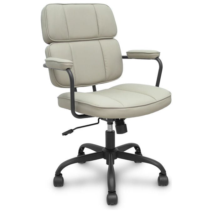 Piqueras y Crespo OPTI518 Sedia Operativa Ecopelle Braccioli Fissi Meccanismo Oscillante Ruote Nylon colore Beige