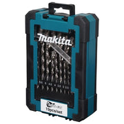 Makita D-78352 Set di punte HSS-GS 19 pezzi diametro 1,0 - 10,0 mm materiale HSS angolo punta 135° shank cilindrico colore Nero