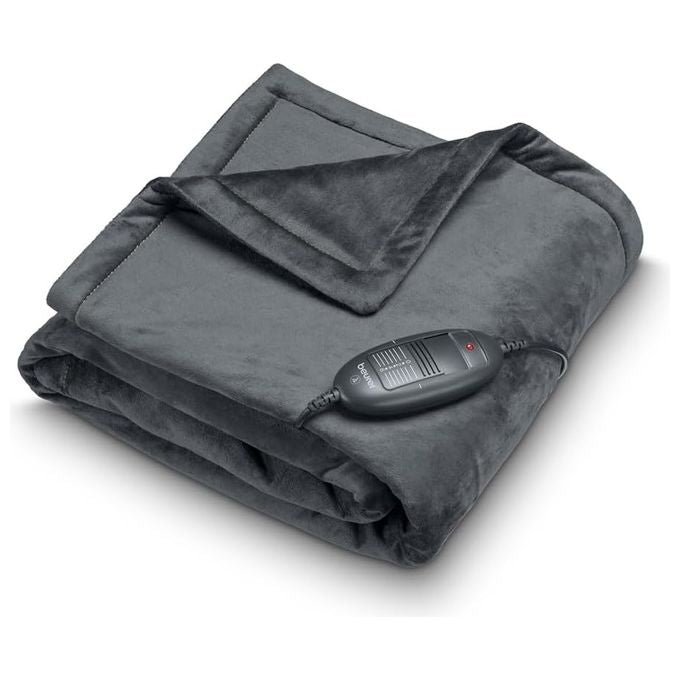 Beurer HD74 Limited Edition Termocoperta in Pile 100W 6 Livelli Temperatura BSS OEKO-TEX 150x130 cm colore Grigio