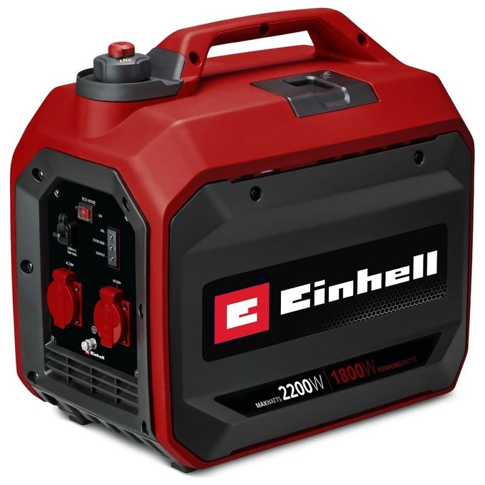 Einhell 4152650 TC-IG 2200 Generatore di corrente a benzina 2200 W motore 4 tempi 2 prese 230 V 2 USB serbatoio 4 litri tecnologia Inverter colore Nero