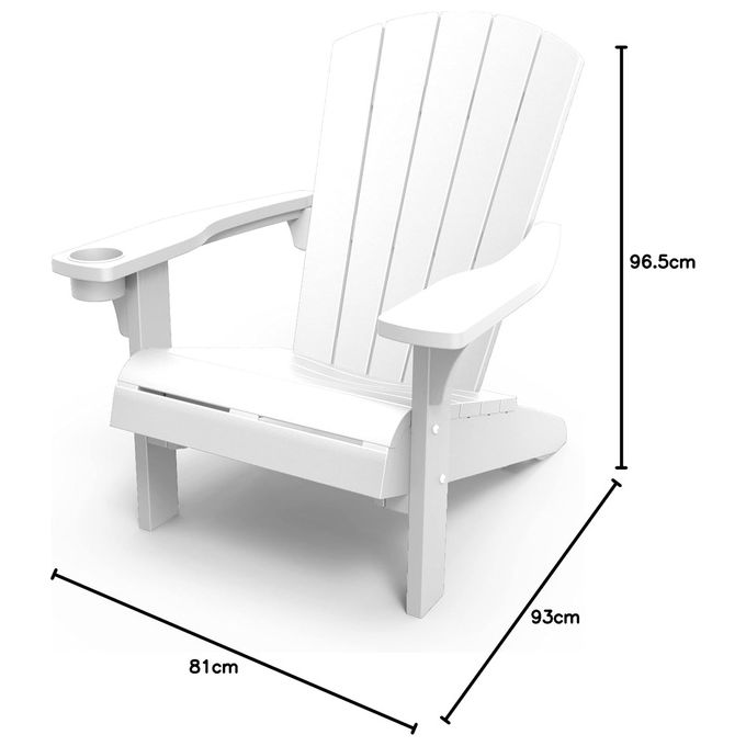 Keter Alpine Adirondack Wood Look Bianco