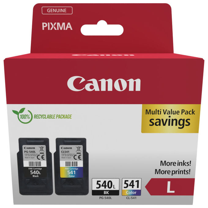 Canon 5224B013 Multipack Cartucce Inkjet PG-540L CL-541XL Alta Capacita' 400+300 pagine con Carta Fotografica 4x6 50 fogli colore Nero e Colori