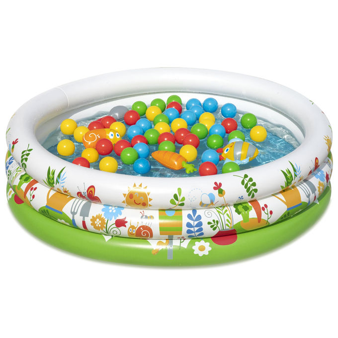 Bestway piscina gonfiabile per bambini con 50 palline, 46 colorate e 4 a sorpresa, 102x25 cm, 101 litri, dai 2 anni
