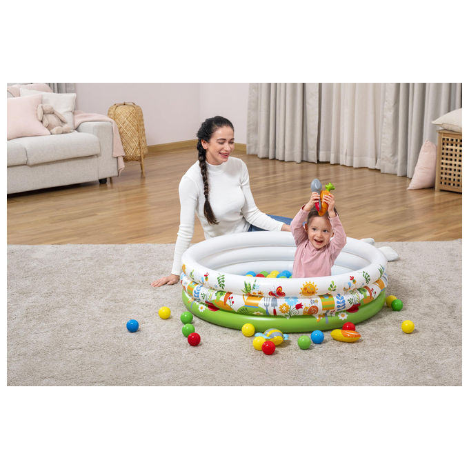 Bestway piscina gonfiabile per bambini con 50 palline, 46 colorate e 4 a sorpresa, 102x25 cm, 101 litri, dai 2 anni