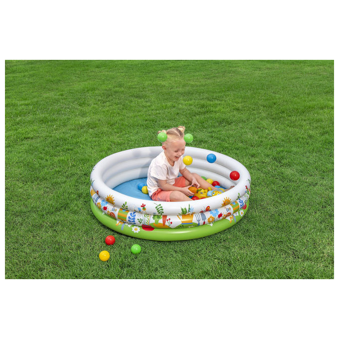 Bestway piscina gonfiabile per bambini con 50 palline, 46 colorate e 4 a sorpresa, 102x25 cm, 101 litri, dai 2 anni
