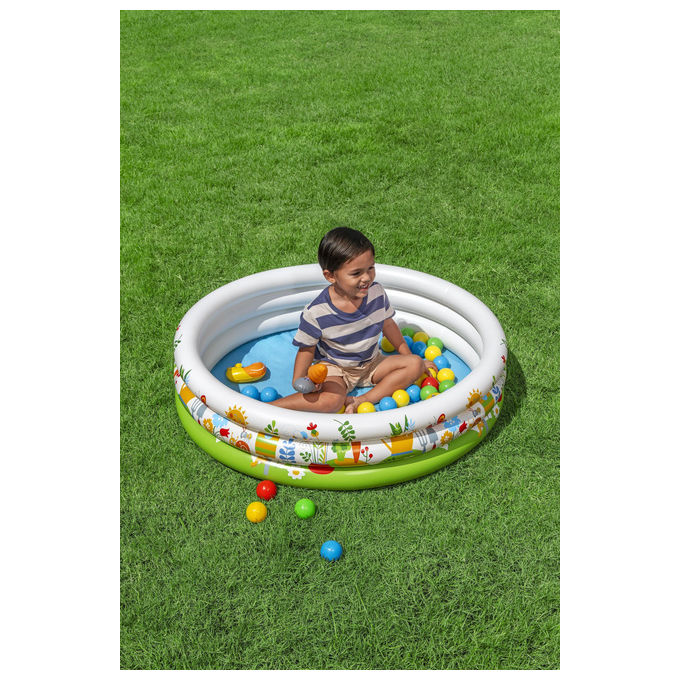 Bestway piscina gonfiabile per bambini con 50 palline, 46 colorate e 4 a sorpresa, 102x25 cm, 101 litri, dai 2 anni