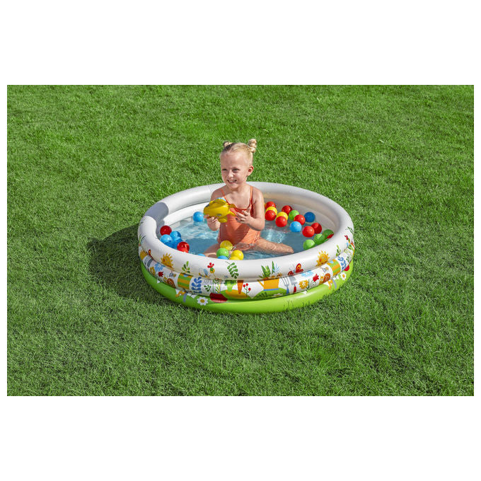Bestway piscina gonfiabile per bambini con 50 palline, 46 colorate e 4 a sorpresa, 102x25 cm, 101 litri, dai 2 anni