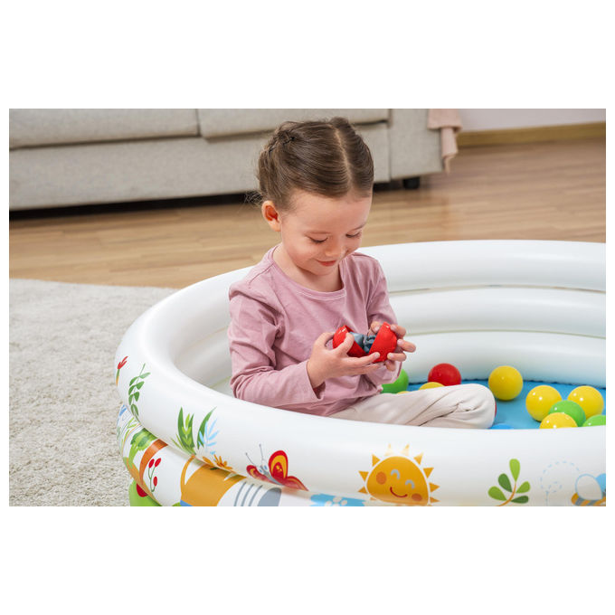 Bestway piscina gonfiabile per bambini con 50 palline, 46 colorate e 4 a sorpresa, 102x25 cm, 101 litri, dai 2 anni