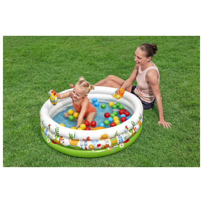 Bestway piscina gonfiabile per bambini con 50 palline, 46 colorate e 4 a sorpresa, 102x25 cm, 101 litri, dai 2 anni