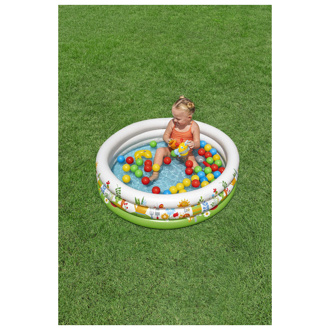 Bestway piscina gonfiabile per bambini con 50 palline, 46 colorate e 4 a sorpresa, 102x25 cm, 101 litri, dai 2 anni