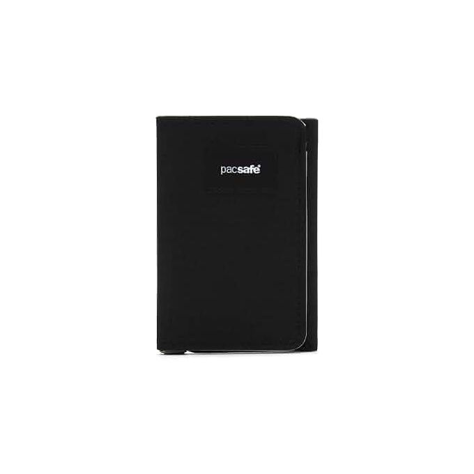 Pacsafe 11005130 RFIDsafe Trifold Portafoglio con Protezione RFID 6 Slot Carte Poliestere Riciclato colore Nero