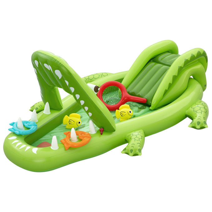 Bestway 53169 Later Gator Parco Giochi Acquatico Gonfiabile Coccodrillo 234x163x87 cm dai 2 anni colore Verde
