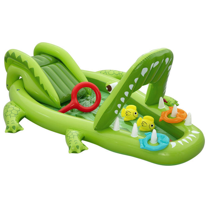 Bestway 53169 Later Gator Parco Giochi Acquatico Gonfiabile Coccodrillo 234x163x87 cm dai 2 anni colore Verde