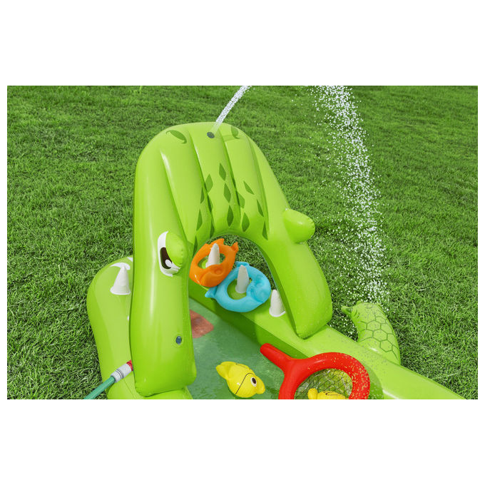 Bestway 53169 Later Gator Parco Giochi Acquatico Gonfiabile Coccodrillo 234x163x87 cm dai 2 anni colore Verde
