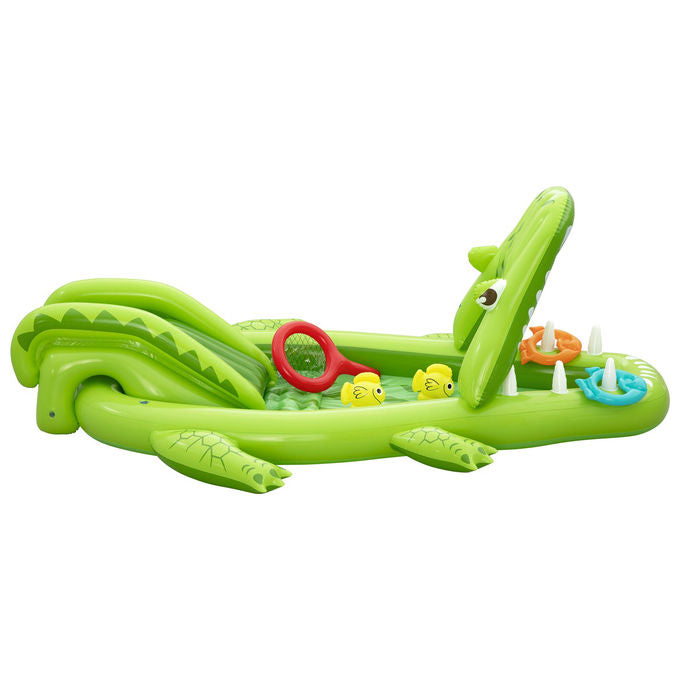 Bestway 53169 Later Gator Parco Giochi Acquatico Gonfiabile Coccodrillo 234x163x87 cm dai 2 anni colore Verde