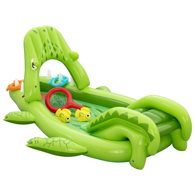 Bestway 53169 Later Gator Parco Giochi Acquatico Gonfiabile Coccodrillo 234x163x87 cm dai 2 anni colore Verde