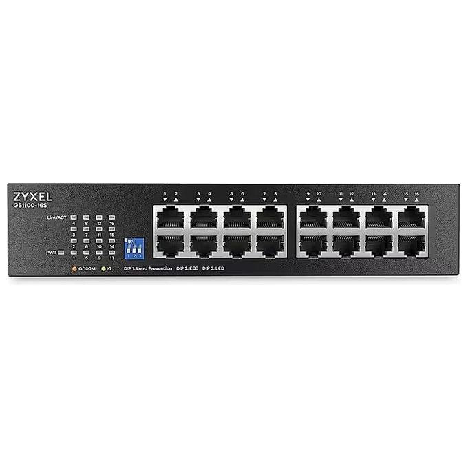 Zyxel GS1100-16S-EU0101F GS1100 Serie Switch Non Gestito 16 Porte Gigabit Ethernet Senza Ventola colore Nero
